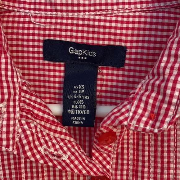 Gap Kids XS Red Gingham Button Down Shirt - Picture 3 of 8